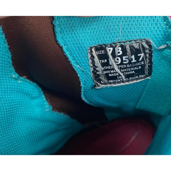 JUSTIN Womens 7 Cowboy Western Boot Brow Red turquoise Stretch Plus Size Square - Picture 6 of 7